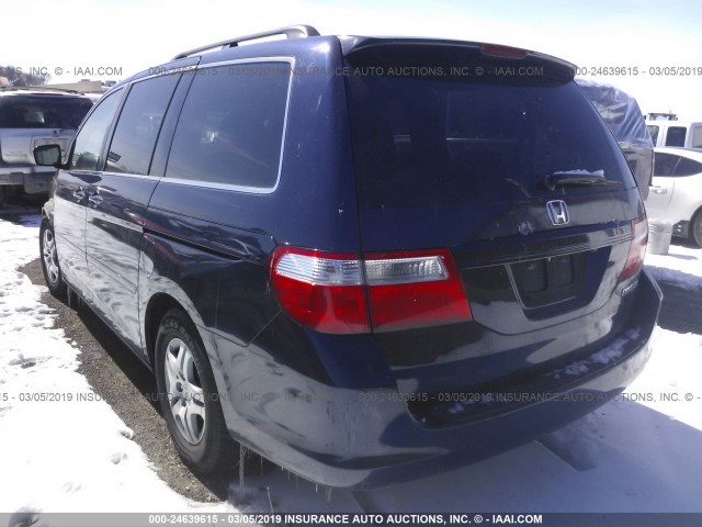 5FNRL38785B084420 - 2005 HONDA ODYSSEY EXL BLUE photo 3