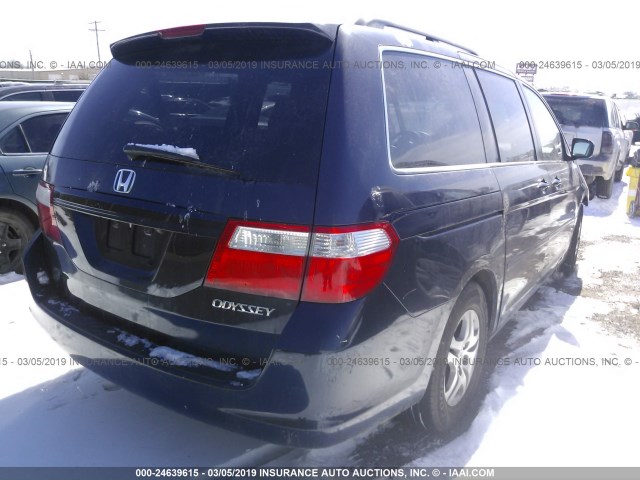 5FNRL38785B084420 - 2005 HONDA ODYSSEY EXL BLUE photo 4