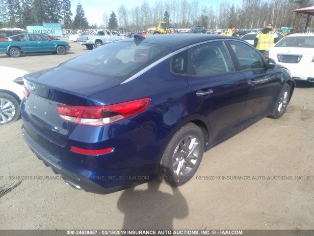 5XXGT4L30KG331035 - 2019 KIA OPTIMA LX/S Dark Blue photo 4