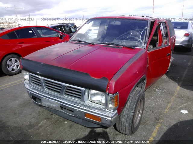 JN6SD16SXLW204072 - 1990 NISSAN D21 KING CAB RED photo 2