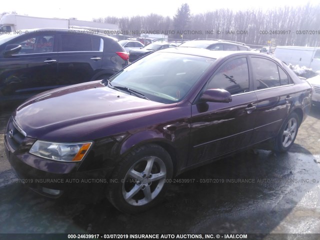 5NPEU46F78H389134 - 2008 HYUNDAI SONATA SE/LIMITED RED photo 2