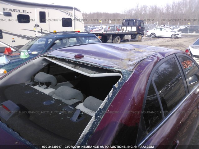 5NPEU46F78H389134 - 2008 HYUNDAI SONATA SE/LIMITED RED photo 6