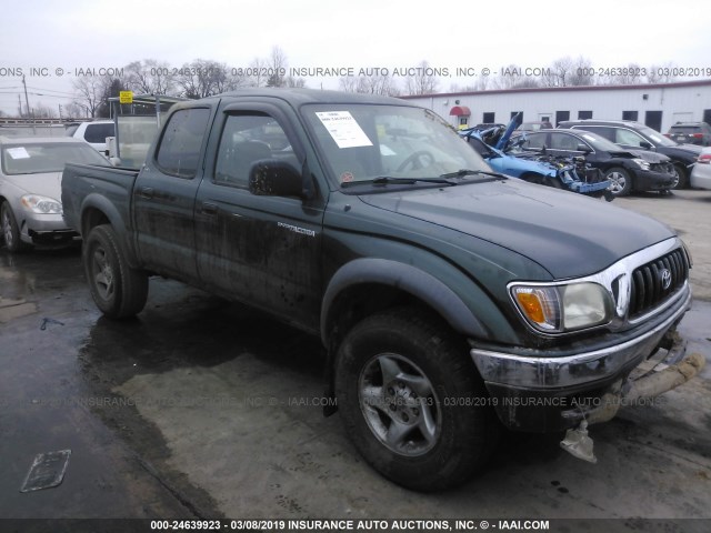 5TEGN92N02Z899894 - 2002 TOYOTA TACOMA DOUBLE CAB PRERUNNER GREEN photo 1