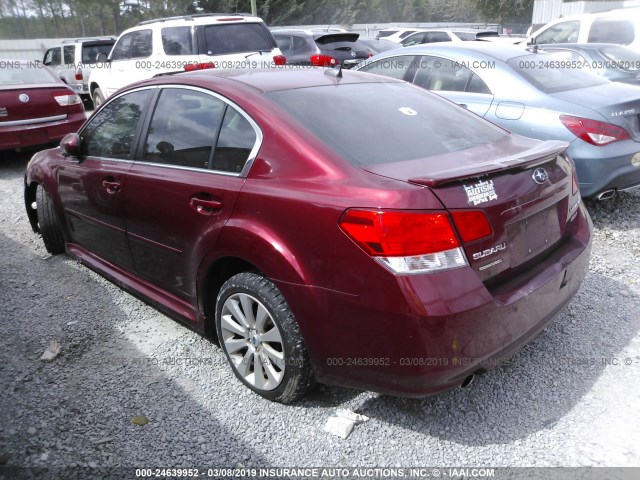 4S3BMBK6XC3006515 - 2012 SUBARU LEGACY 2.5I LIMITED RED photo 3