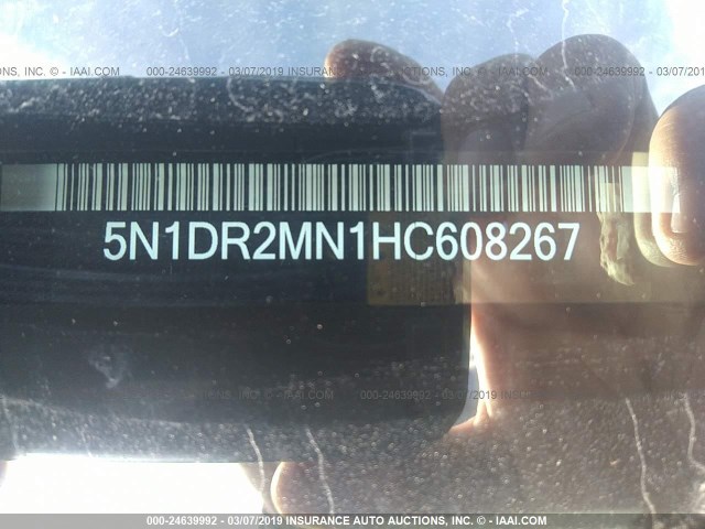 5N1DR2MN1HC608267 - 2017 NISSAN PATHFINDER S/SV/SL/PLATINUM BLACK photo 9