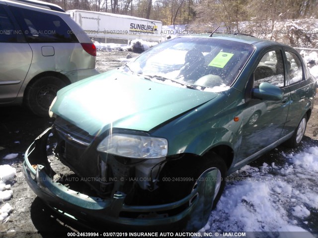 KL1TD52634B227197 - 2004 CHEVROLET AVEO GREEN photo 2