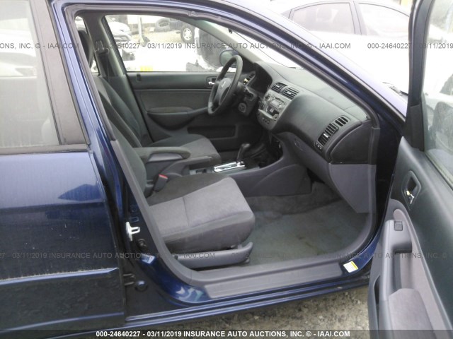 JHMES96655S025115 - 2005 HONDA CIVIC HYBRID BLUE photo 5