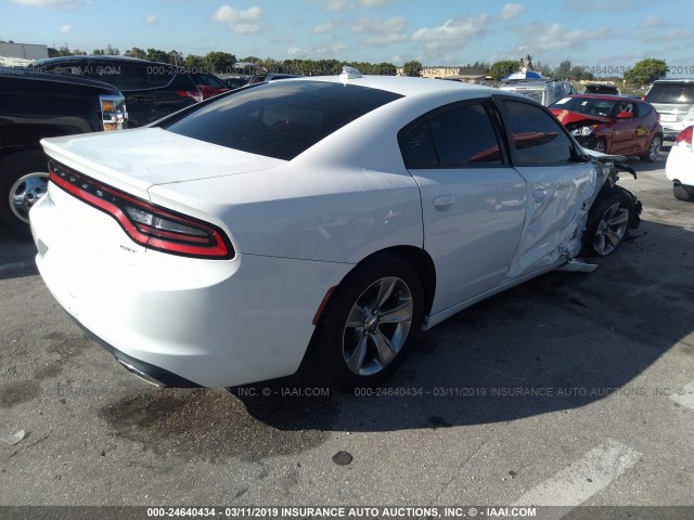 2C3CDXHG1GH214808 - 2016 DODGE CHARGER SXT WHITE photo 4