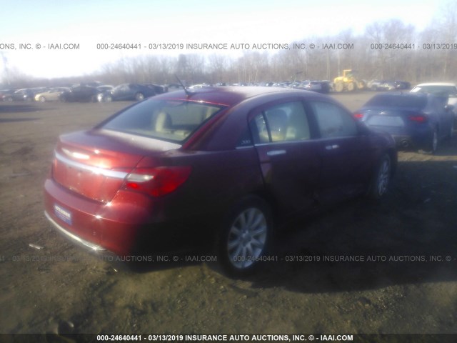 1C3CCBCG9DN608010 - 2013 CHRYSLER 200 LIMITED RED photo 4