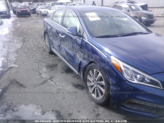 5NPE34AF5FH209656 - 2015 HYUNDAI SONATA SPORT/LIMITED BLUE photo 6