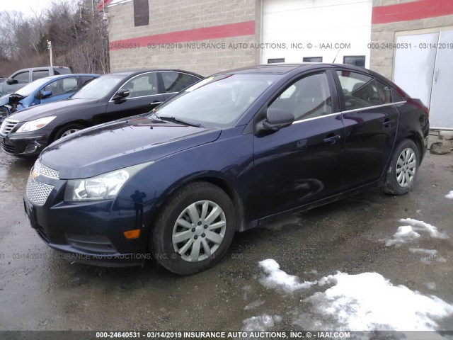 1G1PC5SH7B7117888 - 2011 CHEVROLET CRUZE LS BLUE photo 2