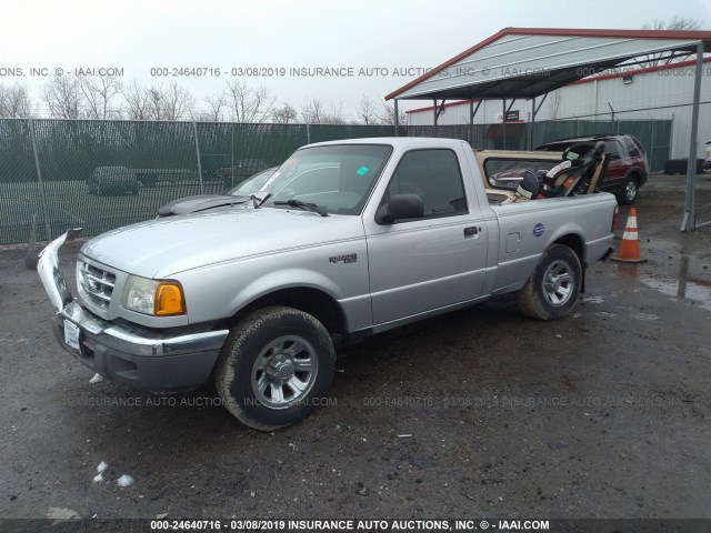 1FTYR10U03PA87668 - 2003 FORD RANGER SILVER photo 2