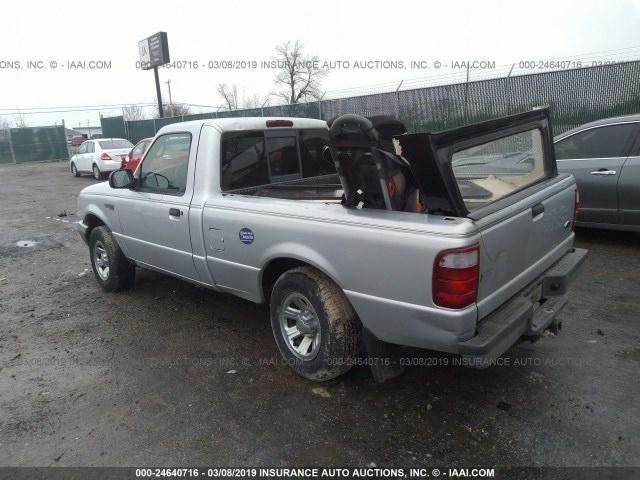 1FTYR10U03PA87668 - 2003 FORD RANGER SILVER photo 3