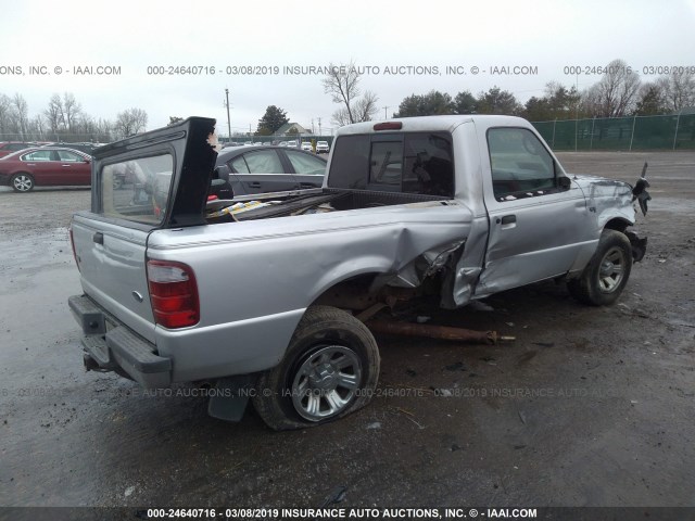 1FTYR10U03PA87668 - 2003 FORD RANGER SILVER photo 4