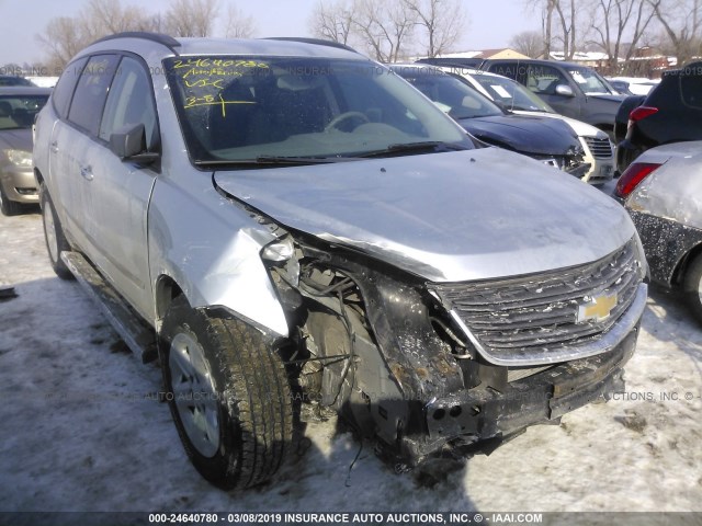 1GNKRFKDXDJ153364 - 2013 CHEVROLET TRAVERSE LS SILVER photo 1