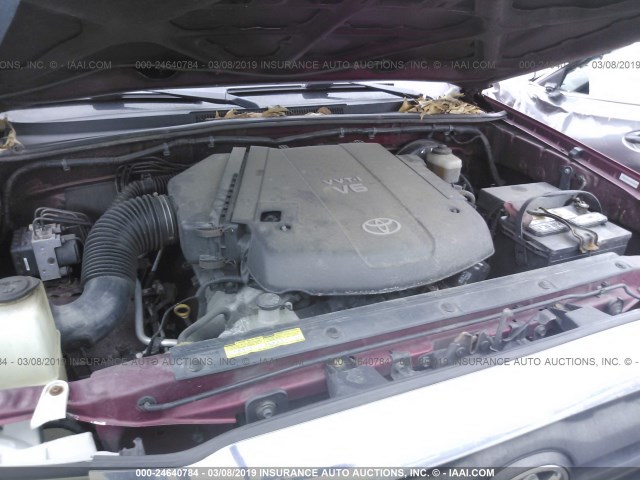 5TEUU42N16Z206054 - 2006 TOYOTA TACOMA ACCESS CAB წითელი ფოტო 10
