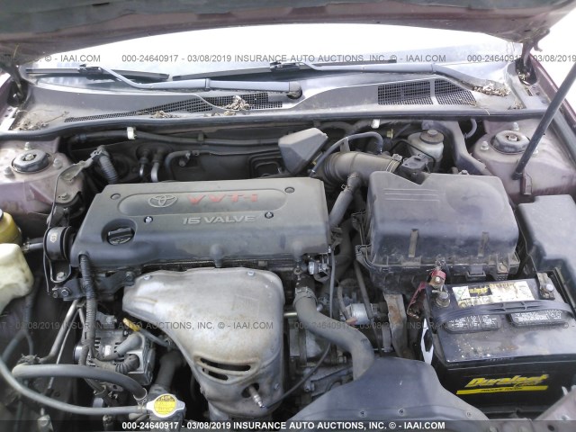 4T1BE32K62U623964 - 2002 TOYOTA CAMRY LE/XLE/SE RED photo 10