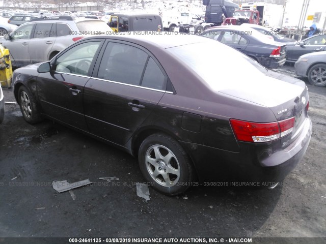 5NPEU46F16H053587 - 2006 HYUNDAI SONATA GLS/LX BURGUNDY photo 3