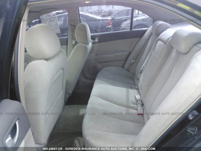 5NPEU46F16H053587 - 2006 HYUNDAI SONATA GLS/LX BURGUNDY photo 8