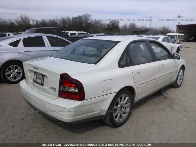 YV1TS91Z131314175 - 2003 VOLVO S80 T6 TURBO WHITE photo 4