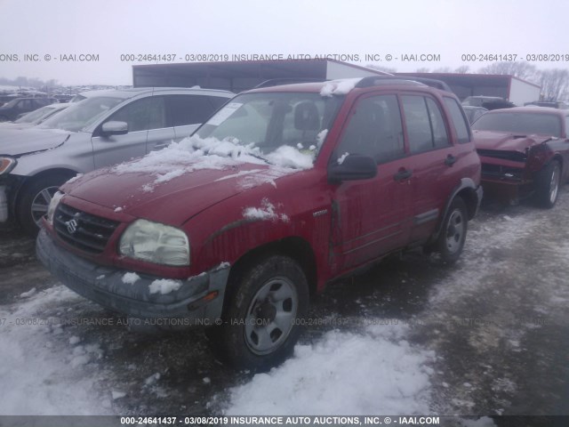 2S3TD62V846103923 - 2004 SUZUKI VITARA LX RED photo 2