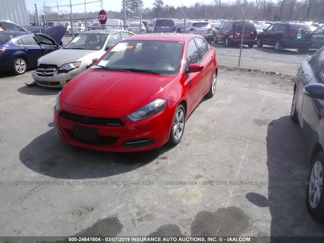 1C3CDFBB6GD667875 - 2016 DODGE DART SXT RED photo 2