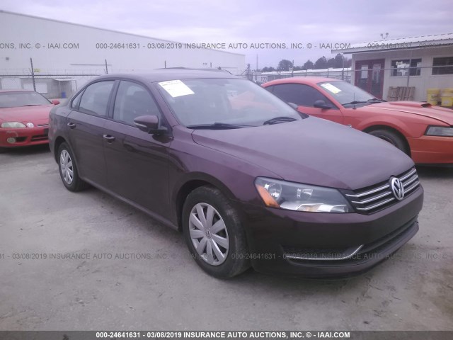 1VWAP7A38CC034561 - 2012 VOLKSWAGEN PASSAT S BURGUNDY photo 1