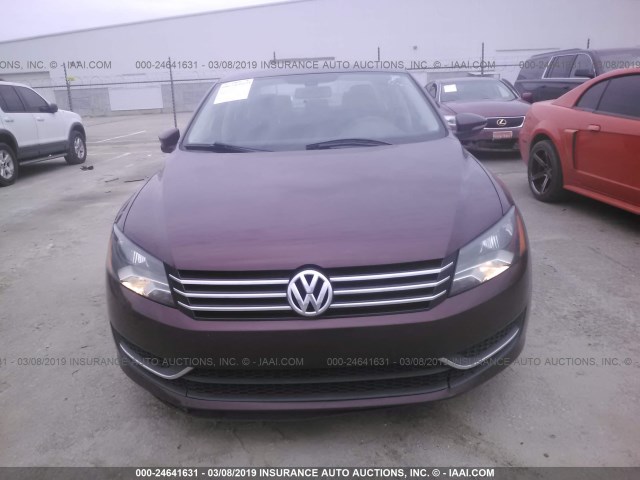 1VWAP7A38CC034561 - 2012 VOLKSWAGEN PASSAT S BURGUNDY photo 6