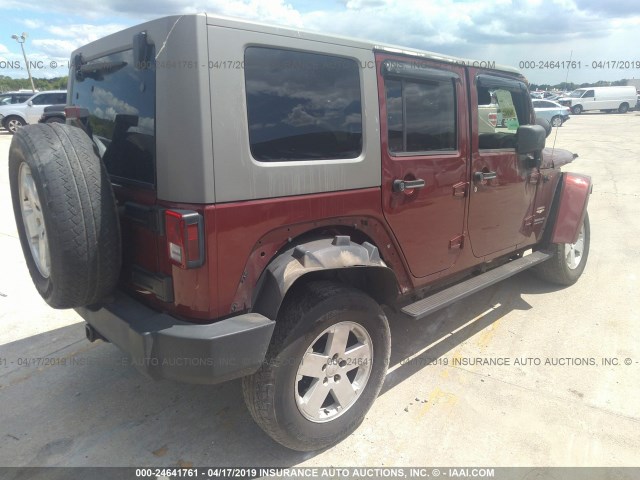 1J4GB59187L156971 - 2007 JEEP WRANGLER SAHARA MAROON photo 4