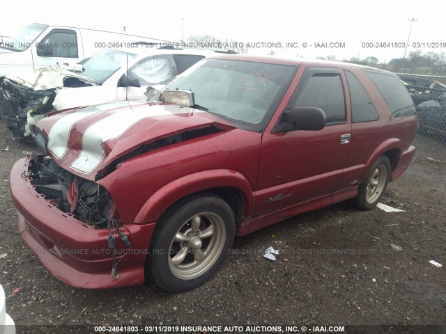 1GNCS18X34K138339 - 2004 CHEVROLET BLAZER MAROON photo 2