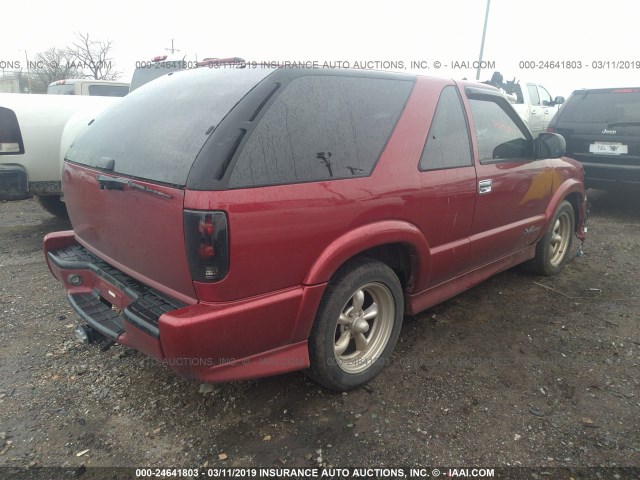 1GNCS18X34K138339 - 2004 CHEVROLET BLAZER MAROON photo 4