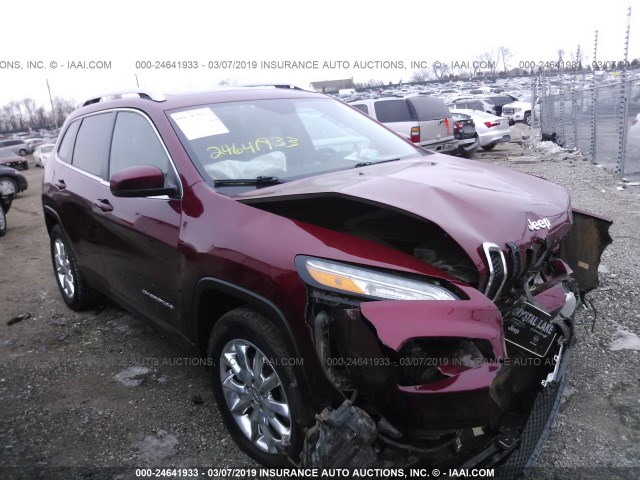 1C4PJMDS4HW582966 - 2017 JEEP CHEROKEE LIMITED RED photo 1