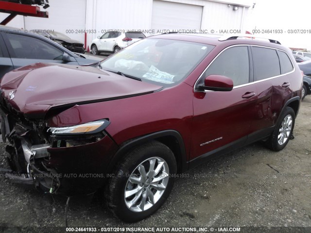1C4PJMDS4HW582966 - 2017 JEEP CHEROKEE LIMITED RED photo 2