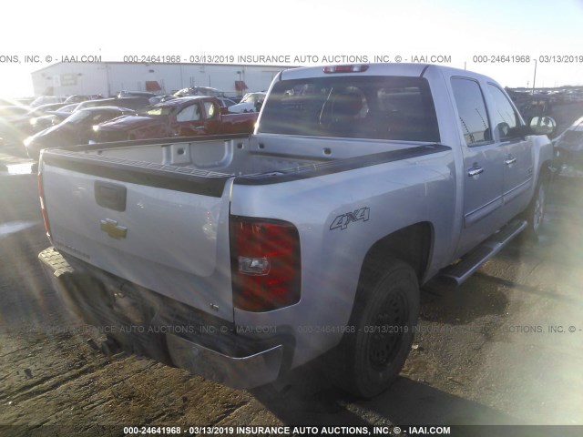 3GCPKSE73DG292898 - 2013 CHEVROLET SILVERADO K1500 LT SILVER photo 4