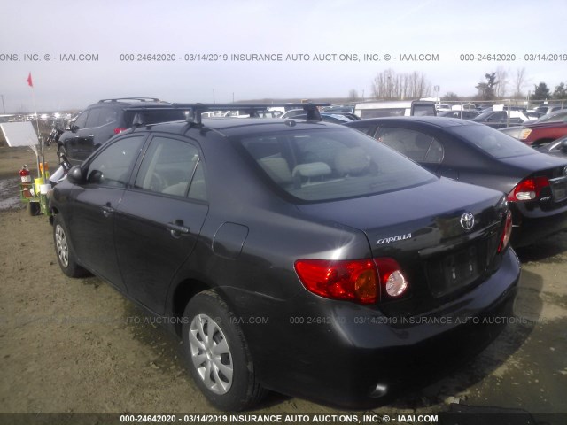 1NXBU4EE4AZ282402 - 2010 TOYOTA COROLLA S/LE/XLE GRAY photo 3