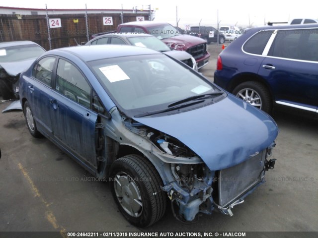 JHMFA36219S011915 - 2009 HONDA CIVIC HYBRID BLUE photo 1