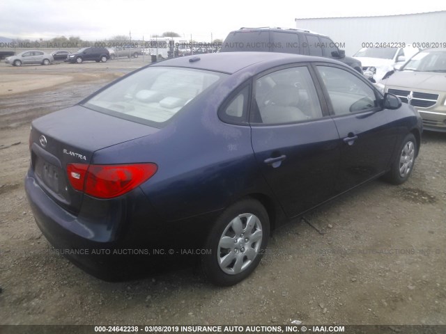 KMHDU46D78U286842 - 2008 HYUNDAI ELANTRA GLS/SE/LIMITED BLUE photo 4