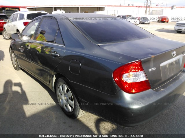 4T1BE32K02U597183 - 2002 TOYOTA CAMRY LE/XLE/SE GREEN photo 3