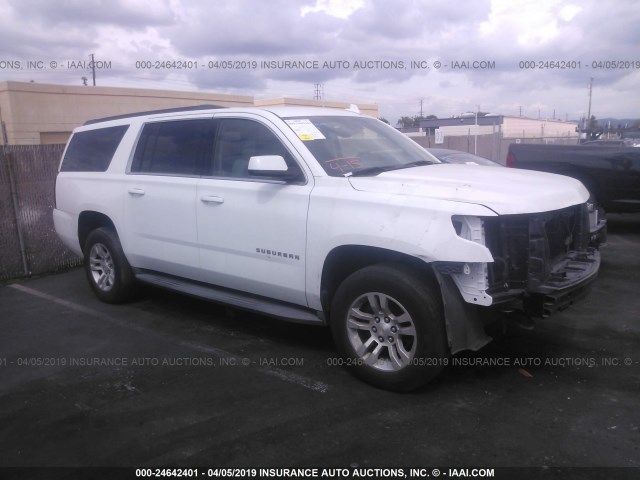 1GNSCJKC8FR505342 - 2015 CHEVROLET SUBURBAN C1500 LT WHITE photo 1