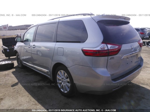 5TDYZ3DC8HS816073 - 2017 TOYOTA SIENNA XLE/LIMITED SILVER photo 3