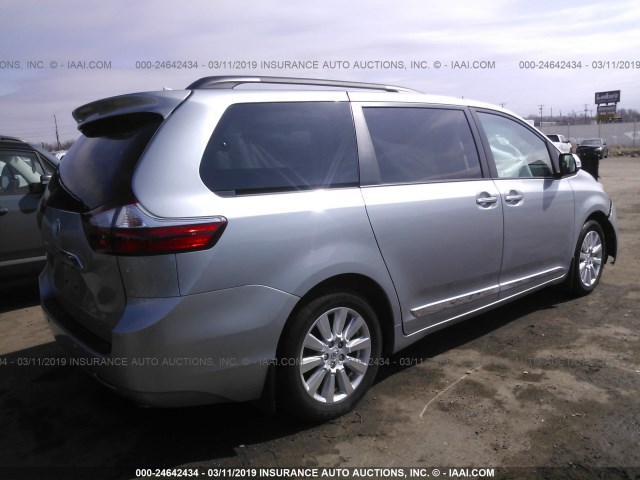 5TDYZ3DC8HS816073 - 2017 TOYOTA SIENNA XLE/LIMITED SILVER photo 4