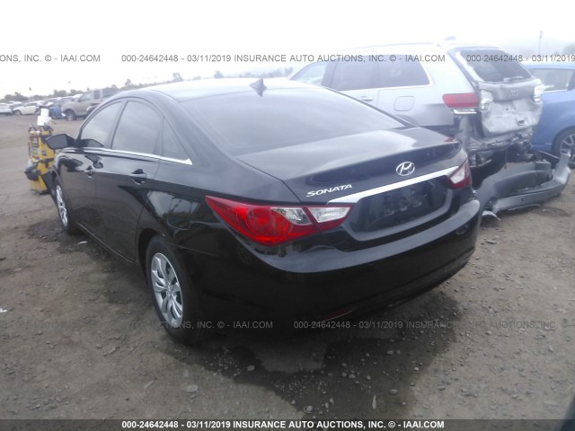 5NPEB4AC2CH312084 - 2012 HYUNDAI SONATA GLS BLACK photo 3