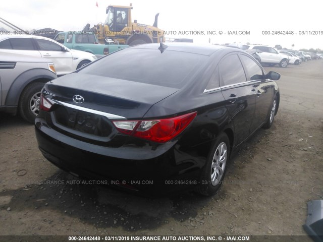 5NPEB4AC2CH312084 - 2012 HYUNDAI SONATA GLS BLACK photo 4