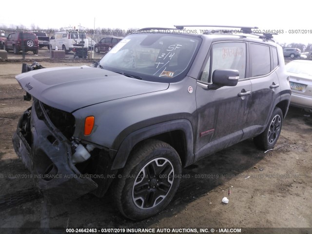 ZACCJBCT2GPD48897 - 2016 JEEP RENEGADE TRAILHAWK GRAY photo 2