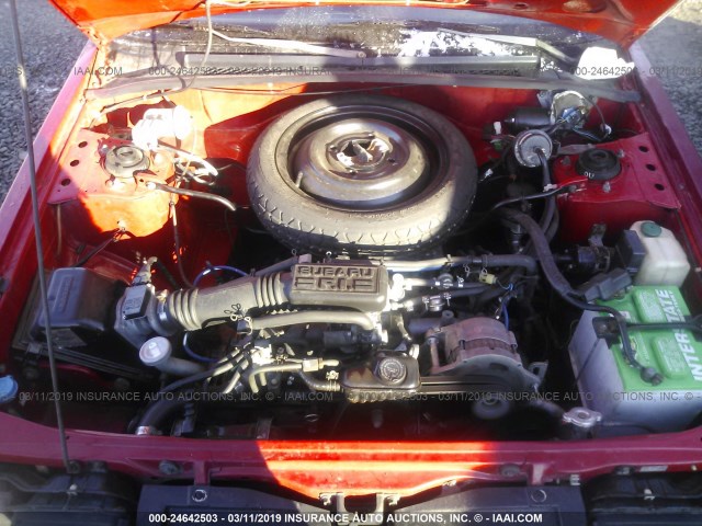 JF1AN42B2JB451728 - 1988 SUBARU DL RED photo 10