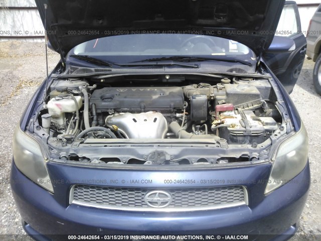 JTKDE177370219629 - 2007 TOYOTA SCION TC ლურჯი ფოტო 10