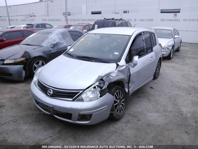 3N1BC1CP0CL362595 - 2012 NISSAN VERSA S/SL SILVER photo 2