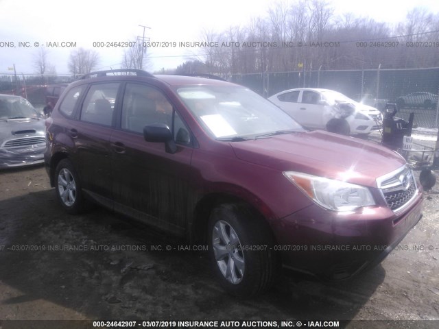 JF2SJABC5FH476954 - 2015 SUBARU FORESTER 2.5I MAROON photo 1