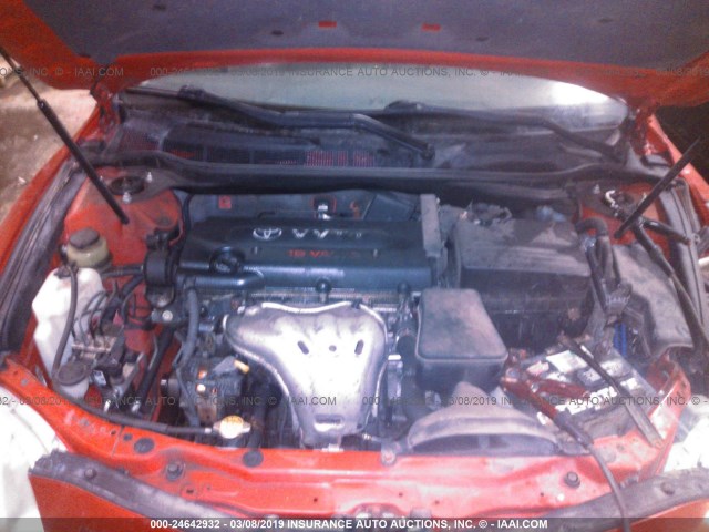 4T1BE46K17U008875 - 2007 TOYOTA CAMRY NEW GENERAT CE/LE/XLE/SE RED photo 10