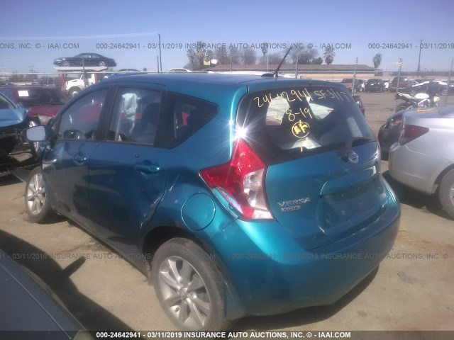 3N1CE2CP8FL435642 - 2015 NISSAN VERSA NOTE S/S PLUS/SV/SL/SR TEAL photo 3